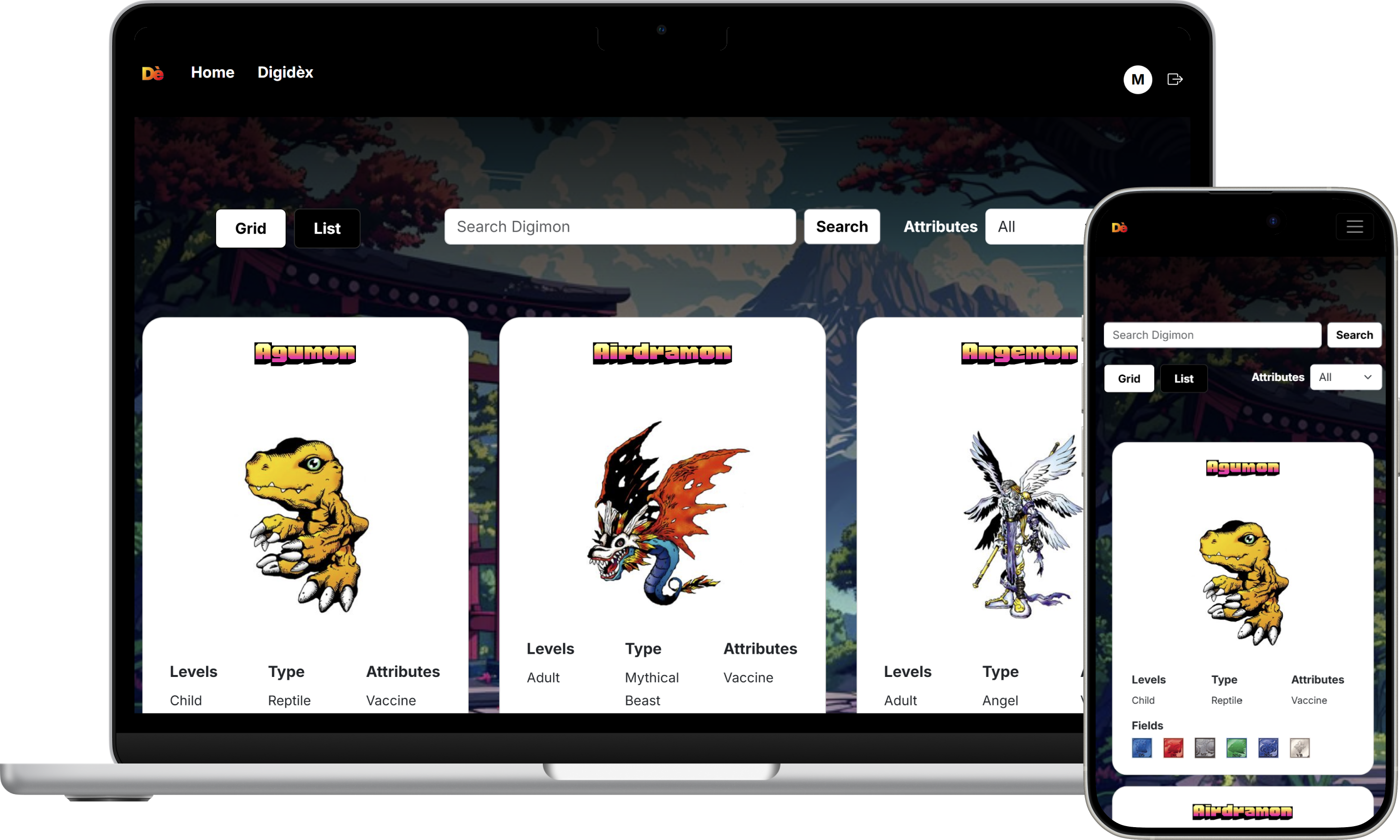 Applicazione React Digidex