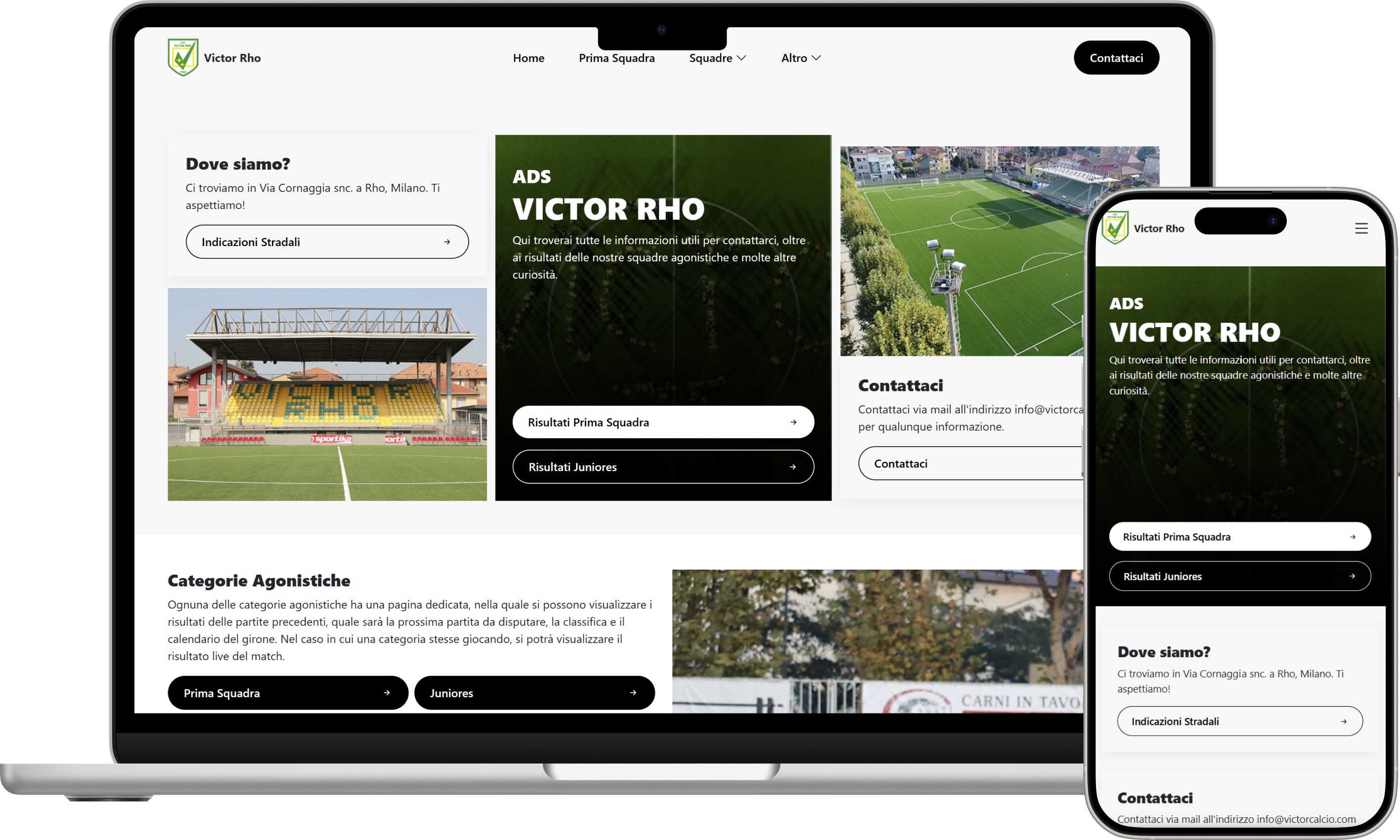 Sito web sportivo Victor Rho